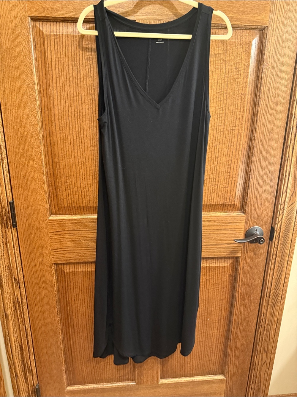 Daily Ritual Black V Neck Stretch Midi Dress XL